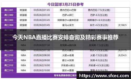 今天NBA直播比赛安排查询及精彩赛事推荐