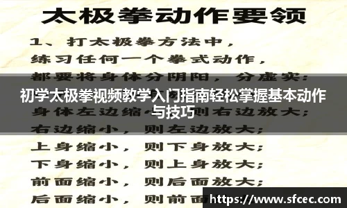 初学太极拳视频教学入门指南轻松掌握基本动作与技巧